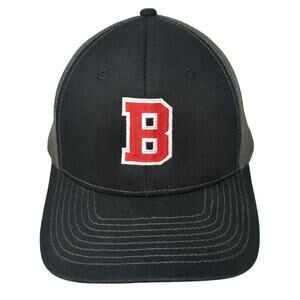 B Snapback Trucker Hat Black One Size Adjustable Embroidered Mesh Back NV Caps